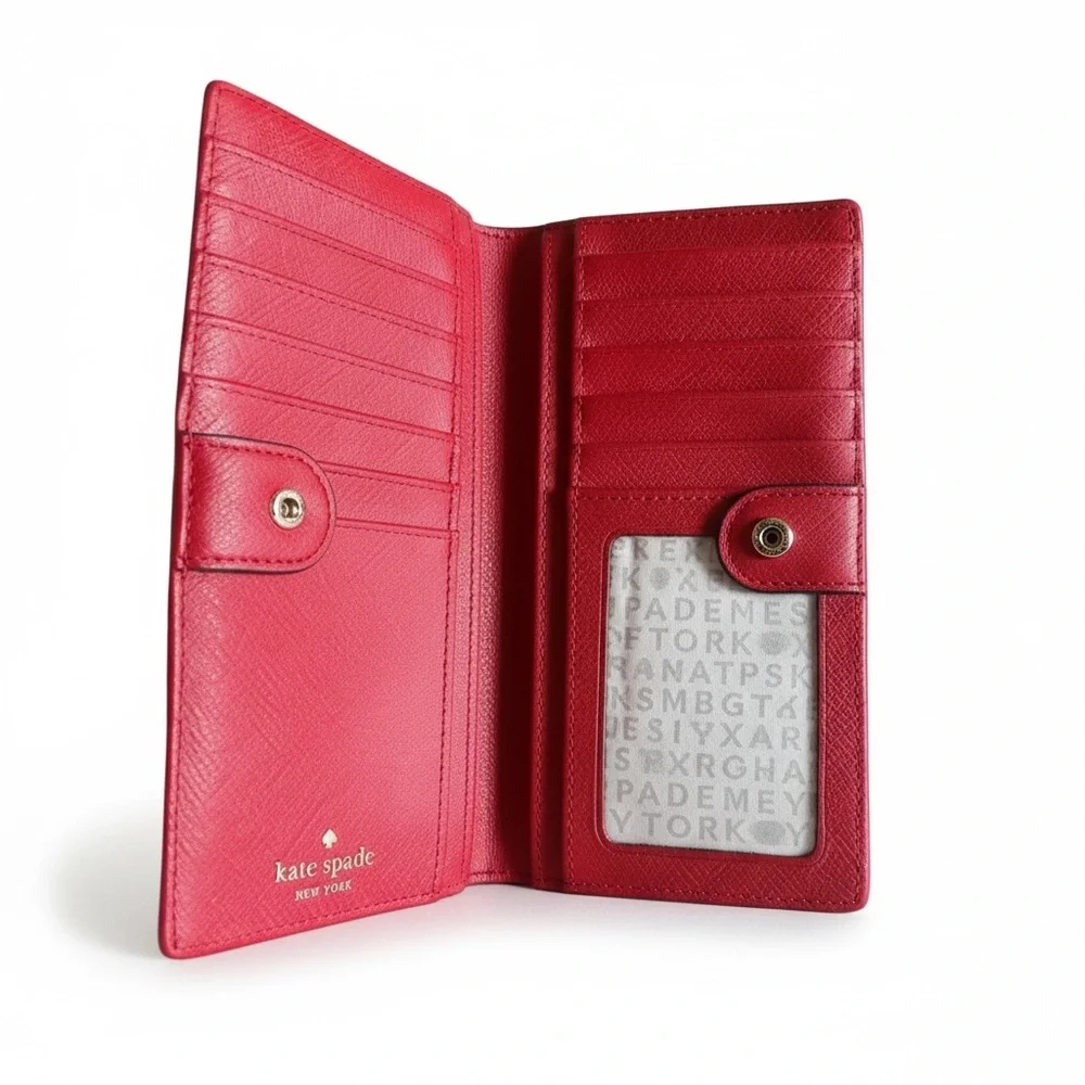 Kate Spade Red Saffiano Leather Continental Wallet | NWOT ✨